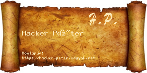 Hacker Péter névjegykártya